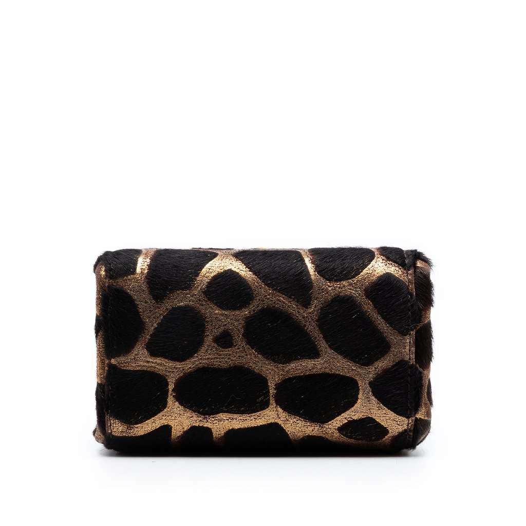 Chanel Mini Metallic Pony Hair Giraffe Reissue Accordion Flap Gold Very good condition - Inside View