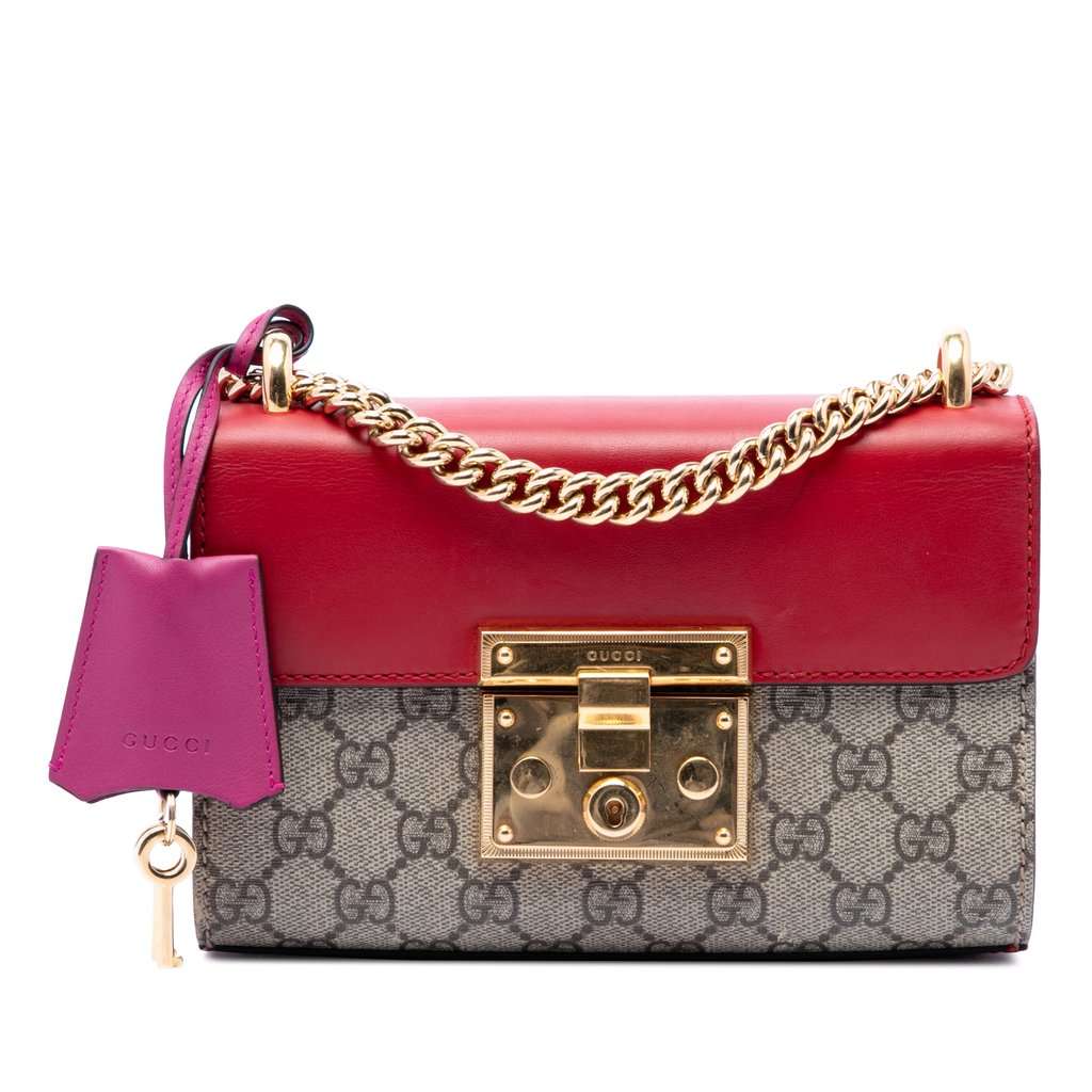Gucci Small GG Supreme Padlock Crossbody Beige Very good - Front View