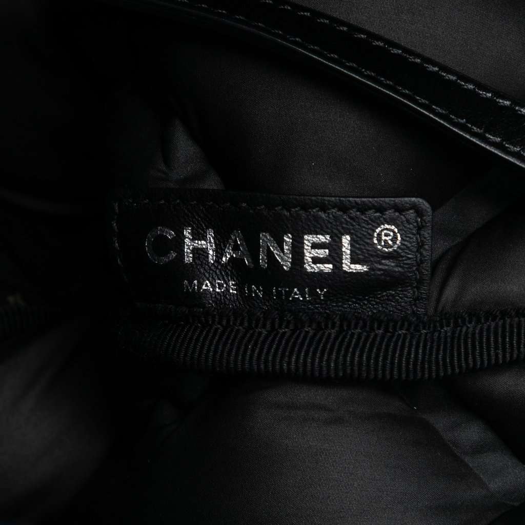 Chanel Large Quilted Leather Chesterfield Shopping Tote Blue Leather Very good condition - Box View