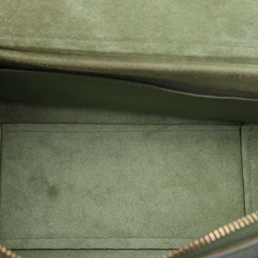 Celine Micro Grained Calfskin Belt Bag Green Leather Very good - Model View