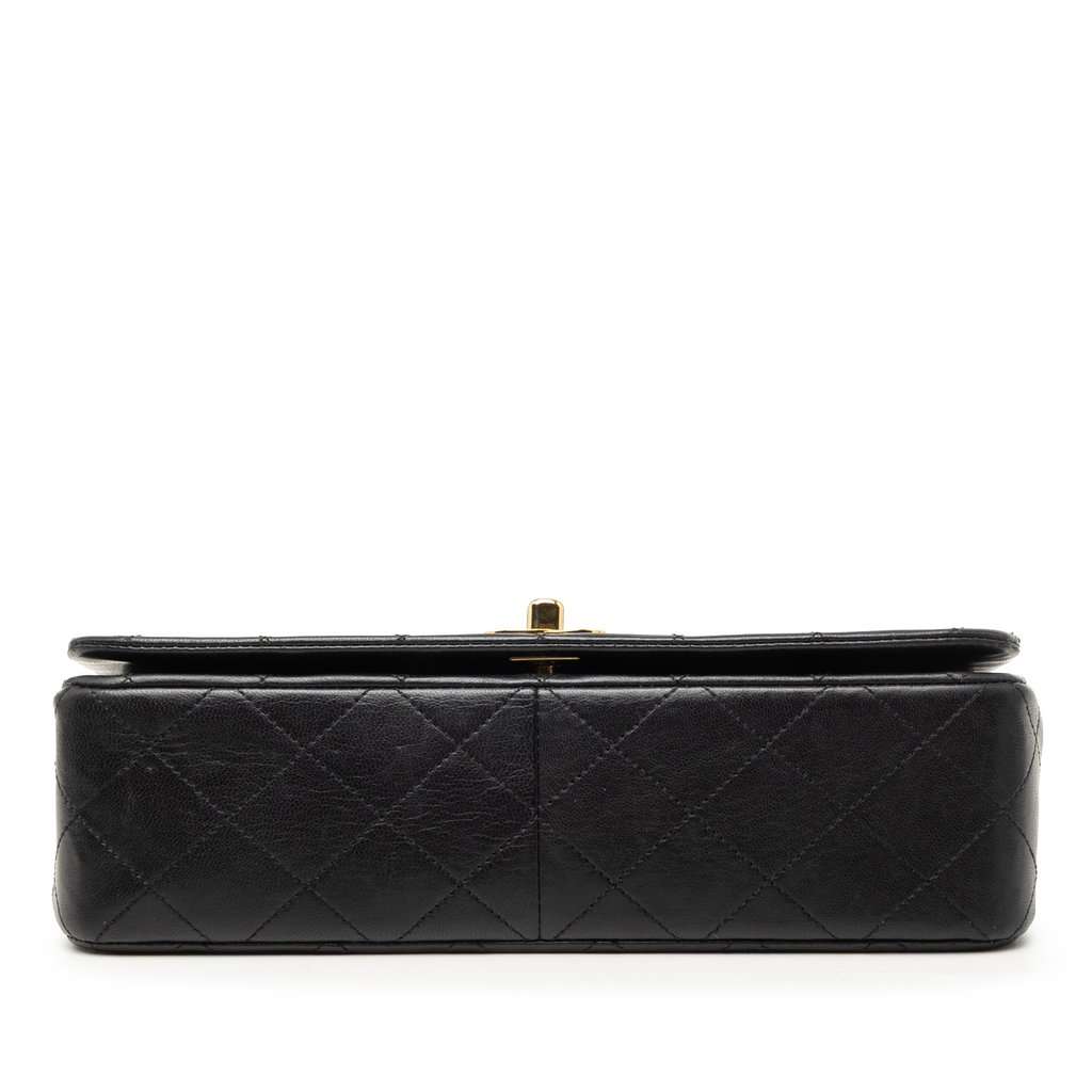 Chanel Medium Quilted Lambskin Full Flap Black Leather Very good - Inside View