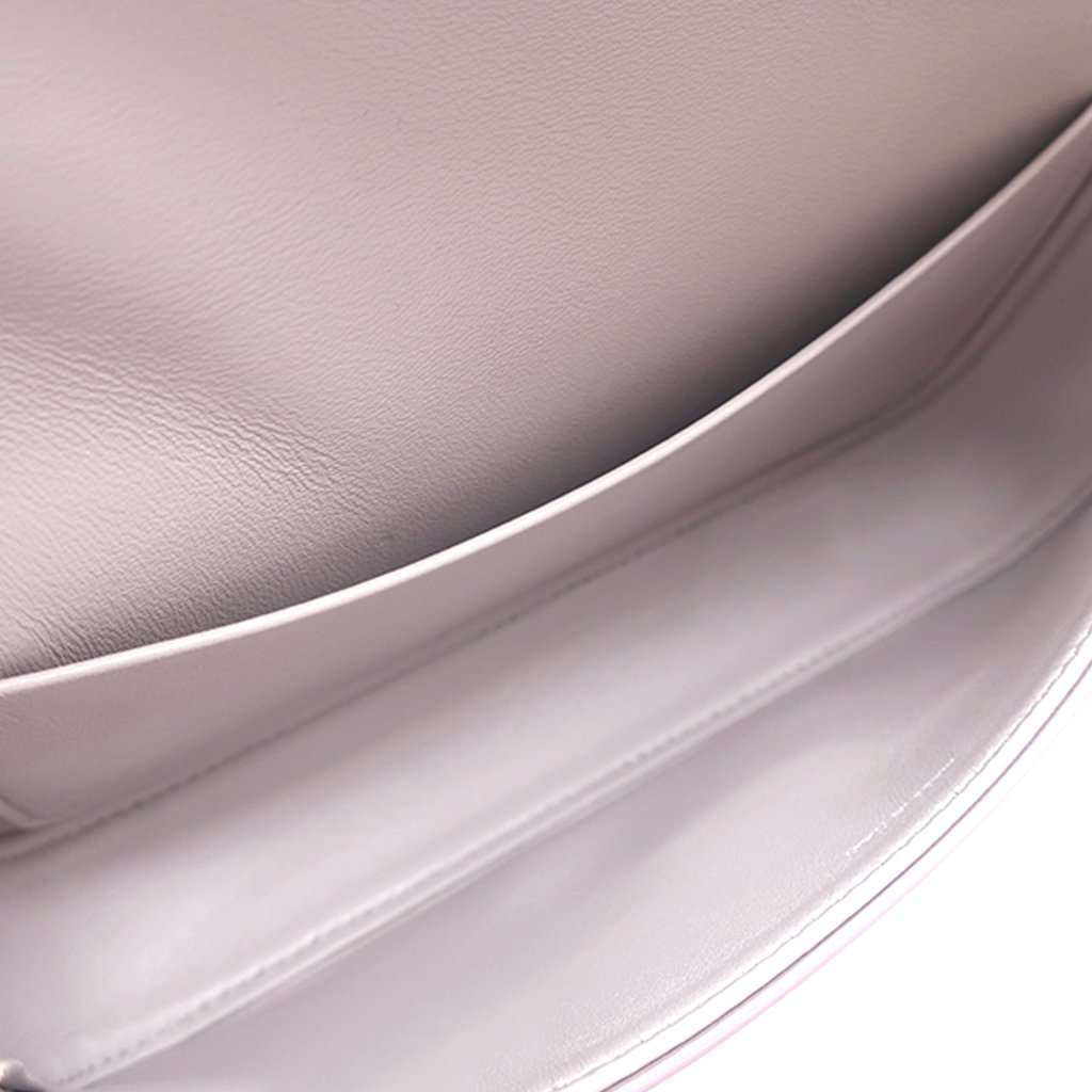 Celine Shiny Calfskin Triomphe Claude Shoulder Bag Purple Leather Very good - Model View