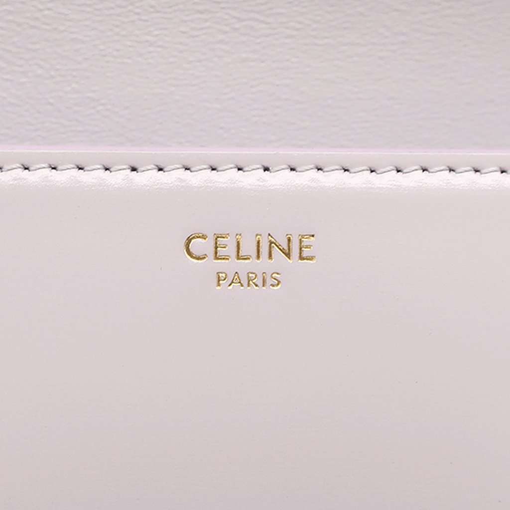 Celine Shiny Calfskin Triomphe Claude Shoulder Bag Purple Leather Very good - Box View