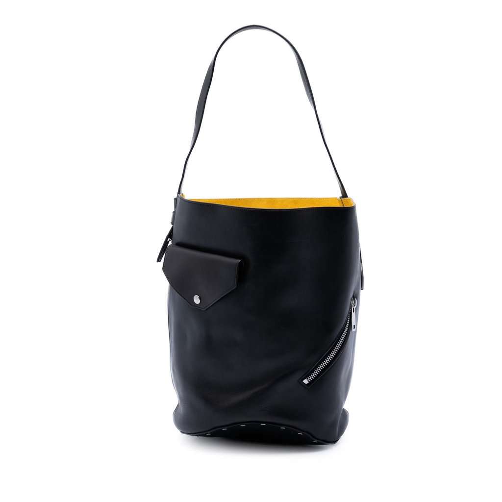 Celine Leather Biker Bucket Bag Black Leather Very good condition - Front View