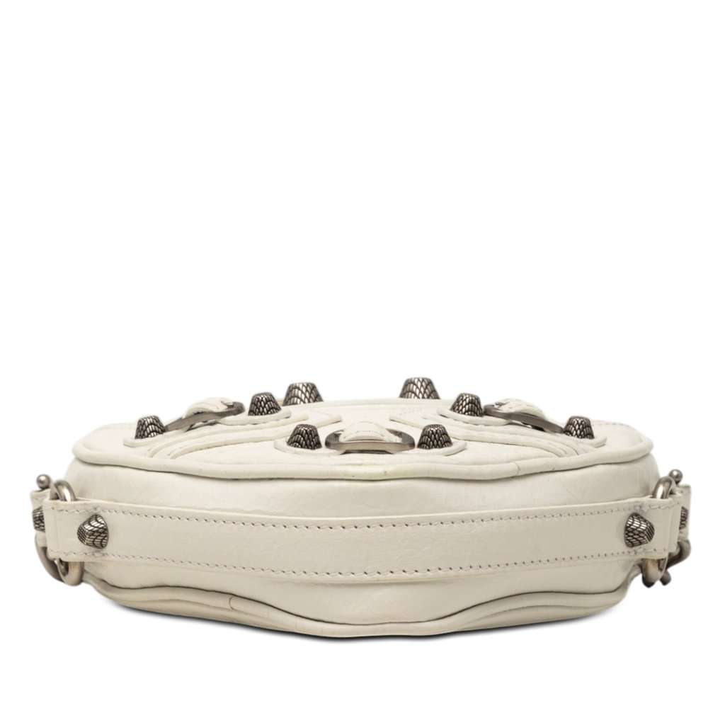 Balenciaga Mini Lambskin Motocross Le Cagole Heart Chain Bag White Leather Good condition - Inside View