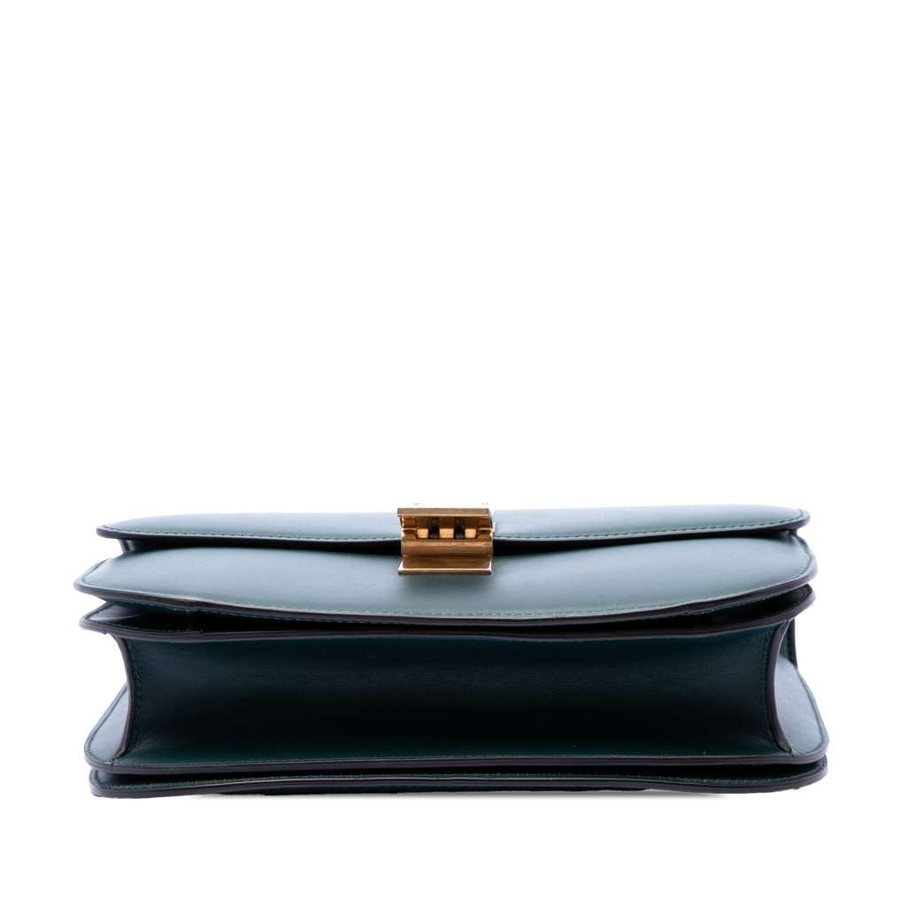 Celine Medium Calfskin Classic Box Green Leather Very good - Inside View