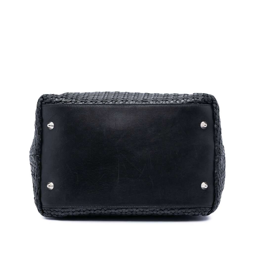 Dior Medium Woven Calfskin Soft Lady Dior Black Leather Very good condition - Inside View