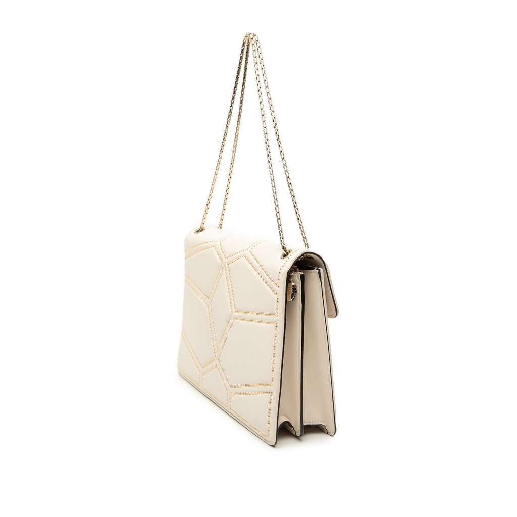 Bvlgari Studded Leather Diamond Blast Serpenti Forever Crossbody Beige Leather Very good - Back View