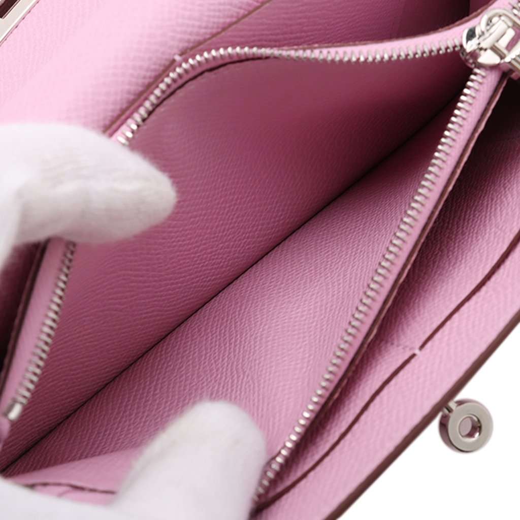 Hermès Epsom Kelly To Go Wallet Pink Leather Very good condition - Box View