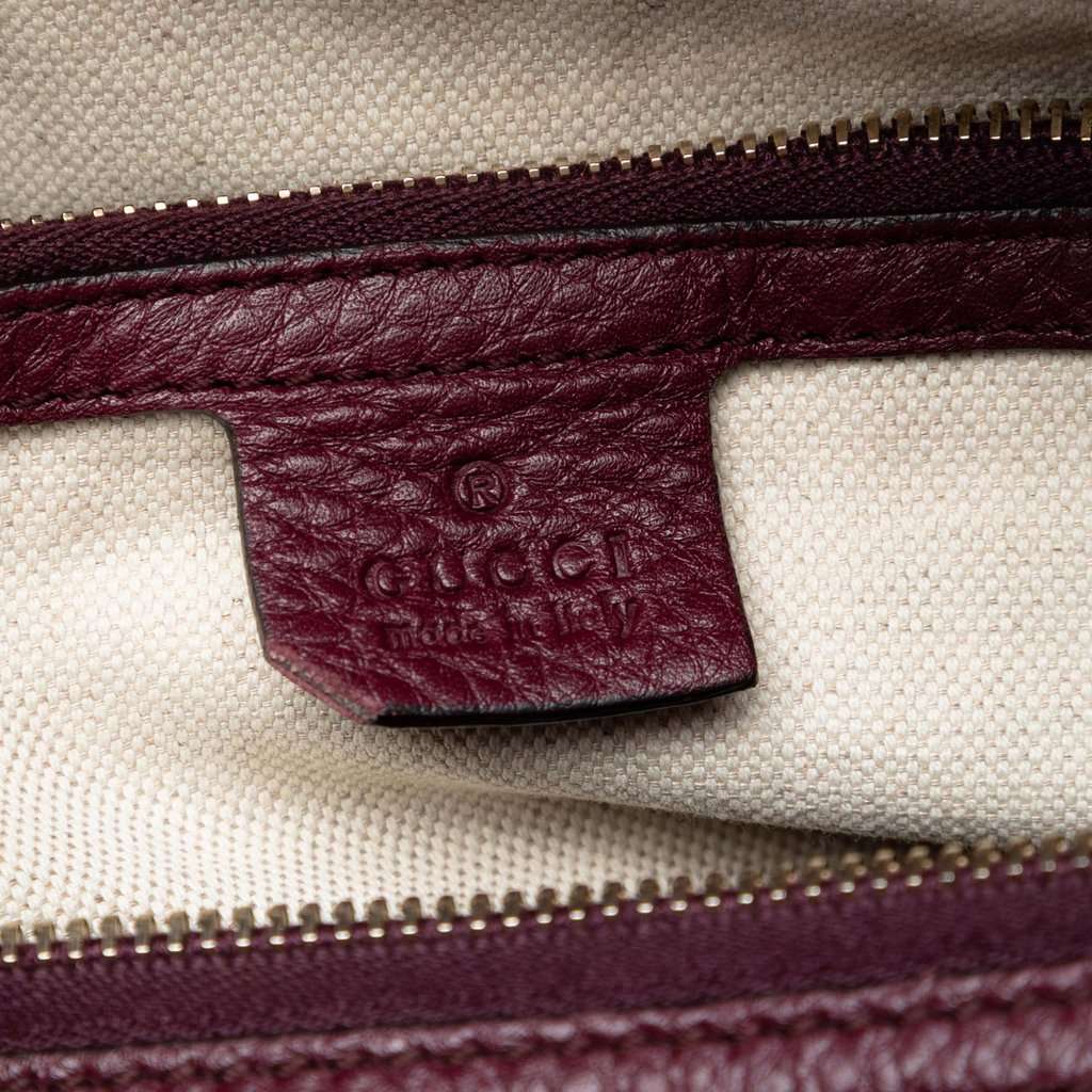 Gucci Medium Calfskin Bamboo Shopper Boston Bag Red Leather Very good condition - Box View