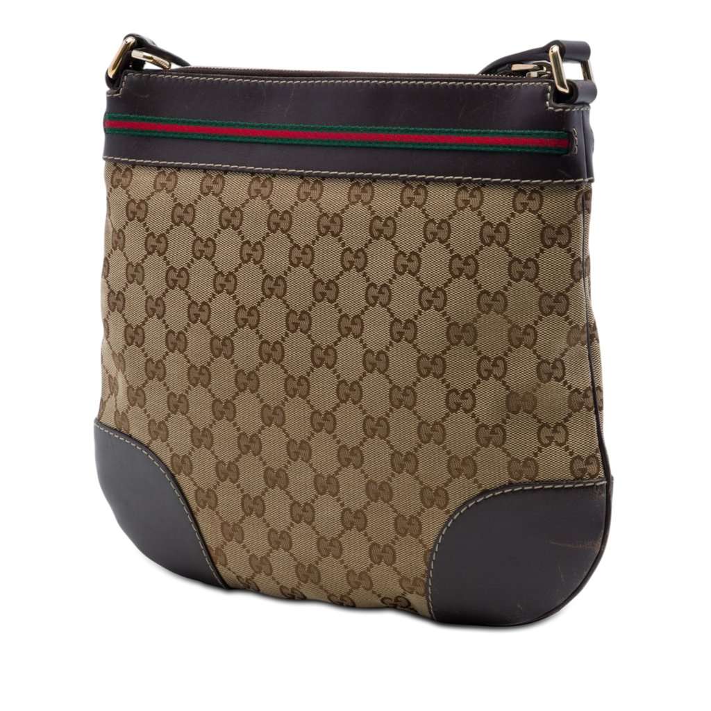 Gucci GG Canvas Web Mayfair Crossbody Beige Very good - Back View