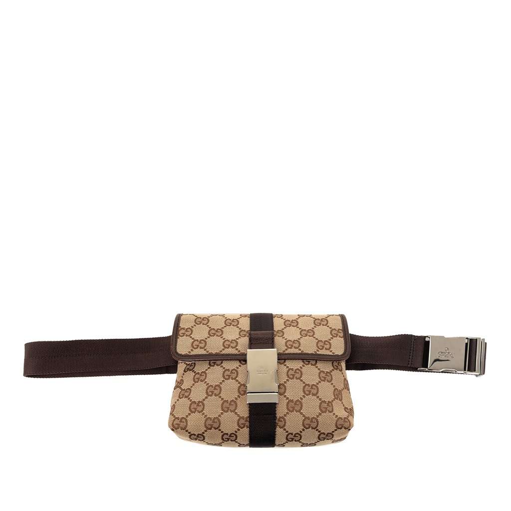 Gucci GG Canvas Belt Bag Beige Very good - Front View