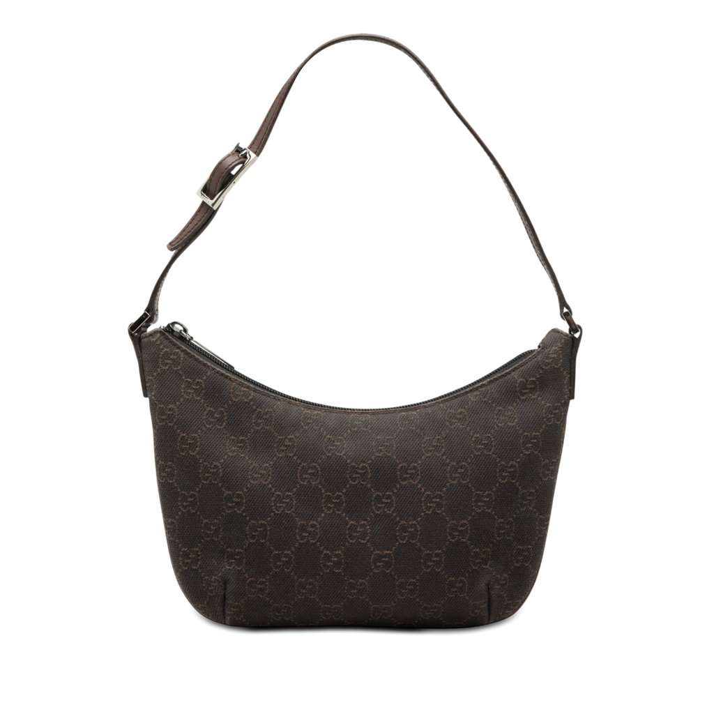 Gucci GG Denim Shoulder Bag Brown Very good - Front View