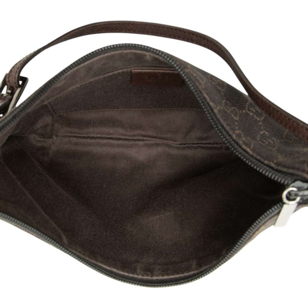 Gucci GG Denim Shoulder Bag Brown Very good - Model View