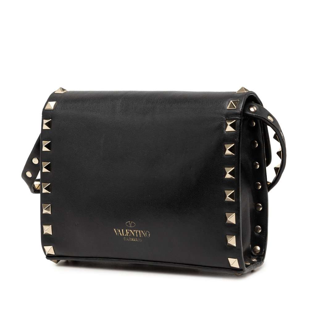 Valentino Mini Leather Rockstud Crossbody Black Leather Very good condition - Back View