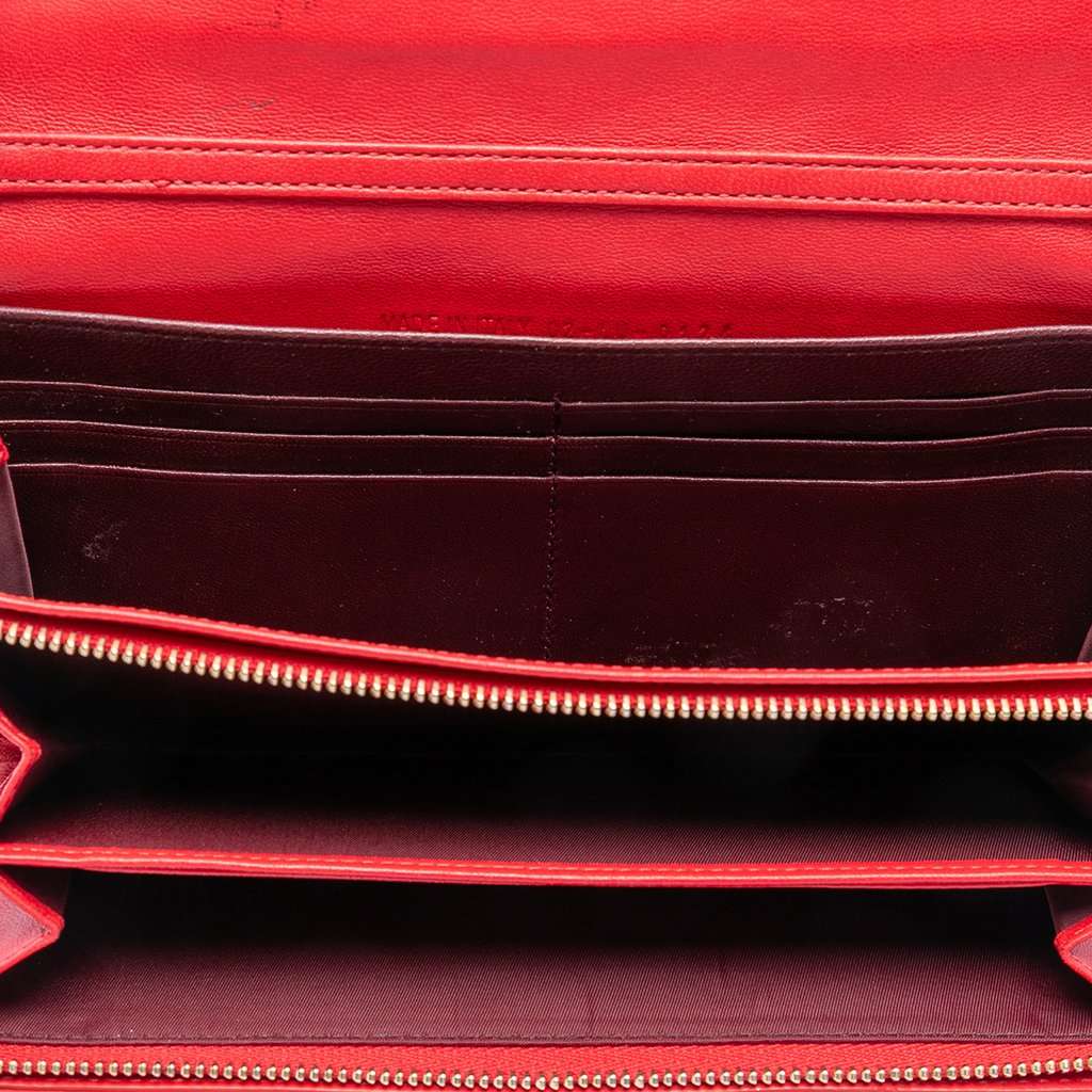 Dior Lambskin Cannage Miss Dior Promenade Wallet on Chain Red Leather Very good condition - Model View