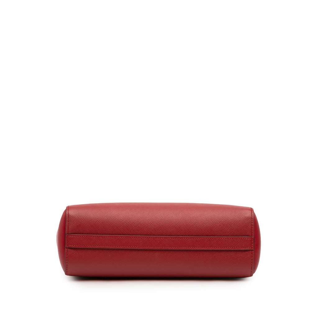 Prada Soft Calf Trimmed Saffiano Lux Zip Convertible Tote Red Leather Very good - Inside View