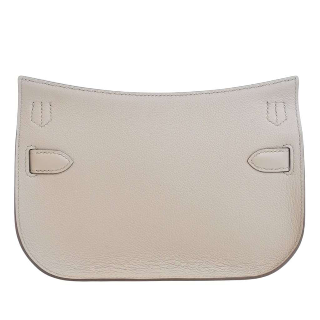 Hermès Mini Evercolor Jypsiere Silver Leather Very good condition - Back View