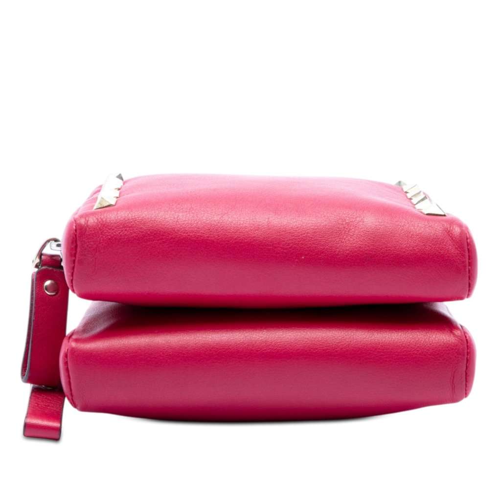 Valentino Leather Rockstud Double Zip Chain Crossbody Pink Leather Very good condition - Inside View
