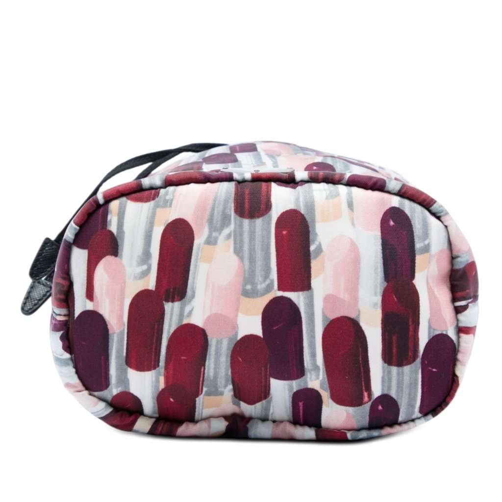 Prada Tessuto Lipstick Print Drawstring Pouch White Very good - Inside View