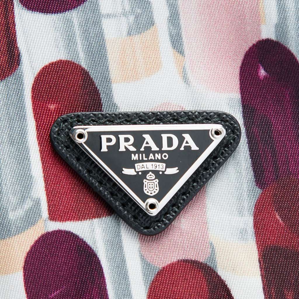Prada Tessuto Lipstick Print Drawstring Pouch White Very good - Box View