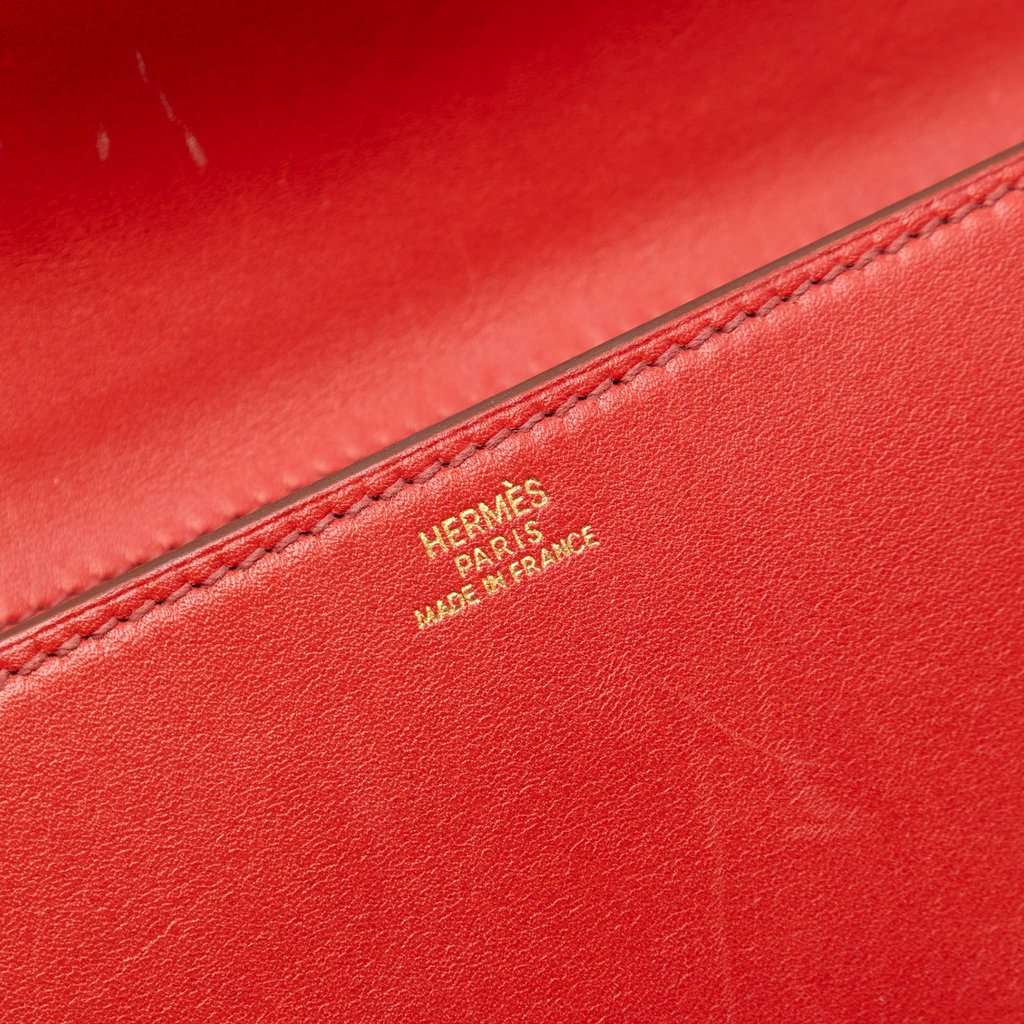 Hermès Tadelakt Medor Clutch 23 Red Leather Very good condition - Box View