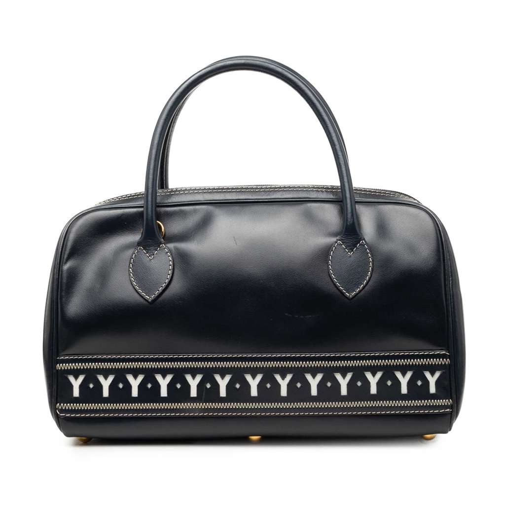 Saint Laurent Calfskin Classic Y Satchel Blue Leather Very good condition - Front View