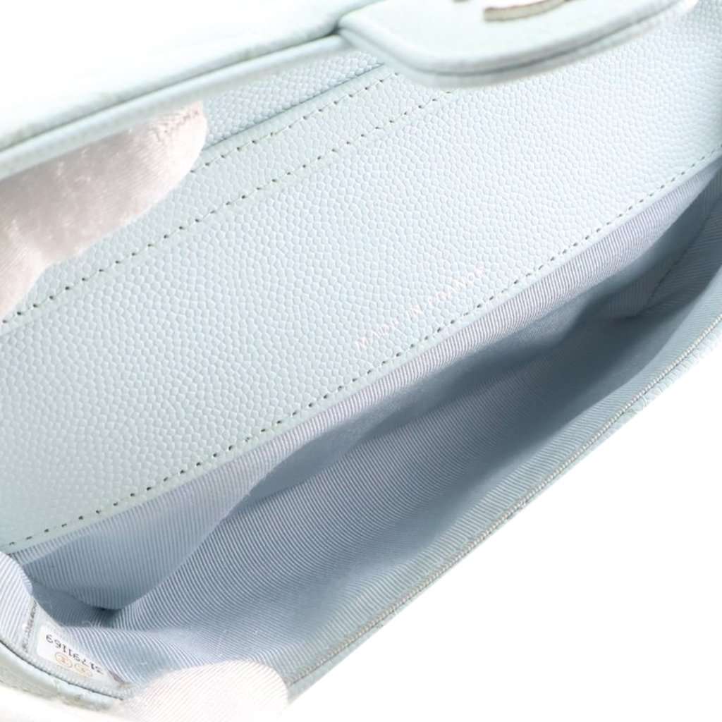 Chanel CC Quilted Caviar Glasses Case on Chain Blue Leather Very good condition - Box View