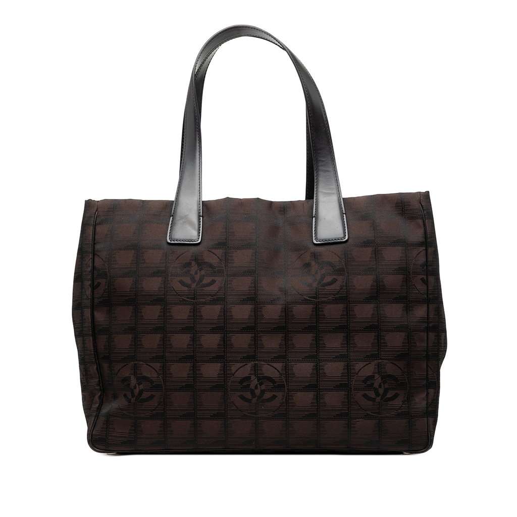 Chanel New Travel Line Nylon Tote Brown Very good condition - Front View