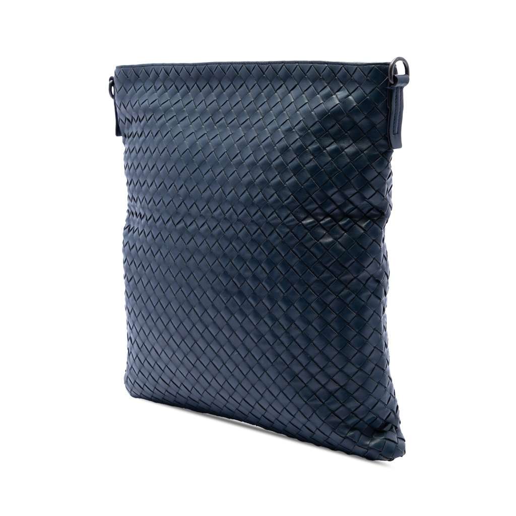 Bottega Veneta Nappa Intrecciato VN Crossbody Blue Leather Very good condition - Back View