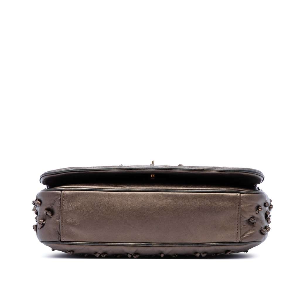 Chanel CC Metallic Lambskin Chic Knot Flap Brown Leather Very good - Inside View