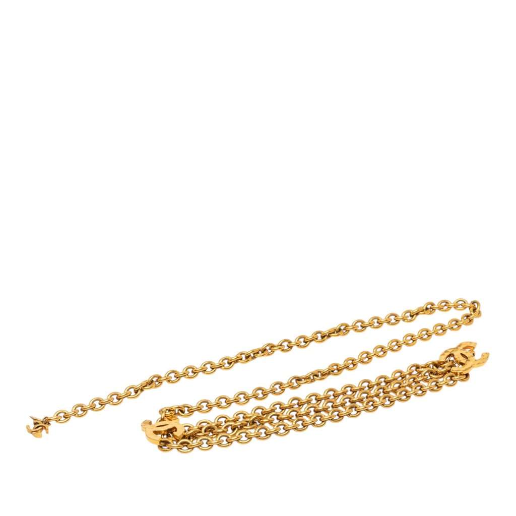 Chanel Gold Plated Triple CC Chain Belt Gold Metal Very good - Front View