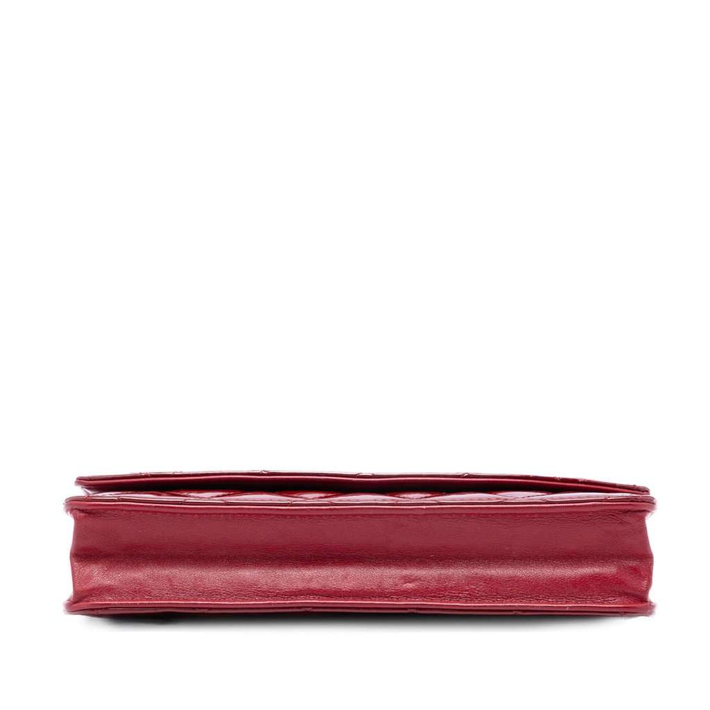 Chanel CC Quilted Patent Brilliant Wallet On Chain Red Leather Very good condition - Inside View