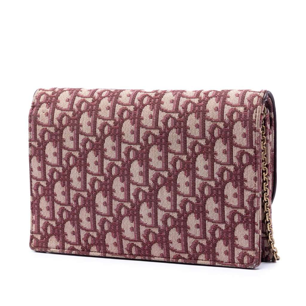 Dior Oblique Canvas Saddle Wallet On Chain Red Very good - Back View