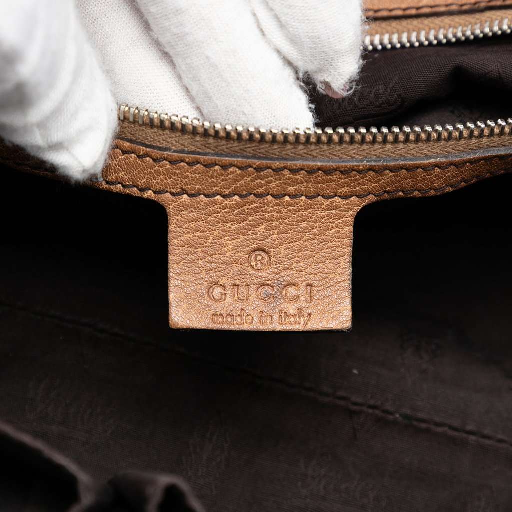 Gucci Medium GG Canvas Bamboo Bar Tote Beige Very good condition - Box View