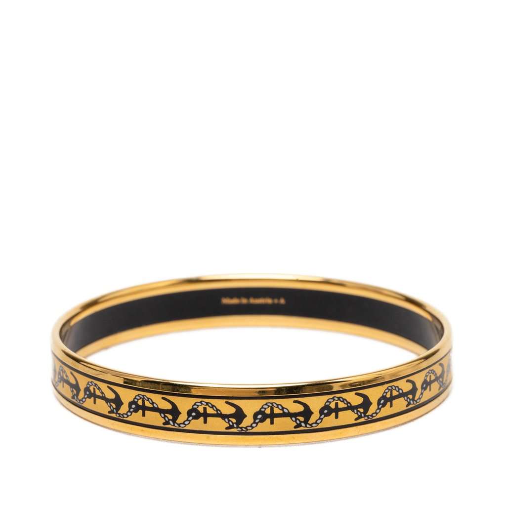 Hermès Narrow Anchor and Rope Enamel Bangle 65 Yellow Very good - Inside View