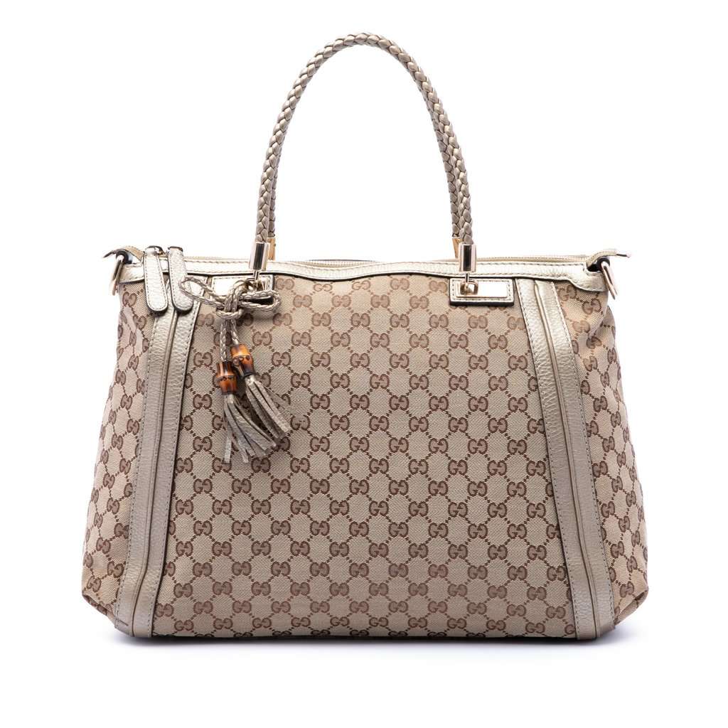 Gucci GG Canvas Bella Convertible Tote Beige Very good condition - Front View