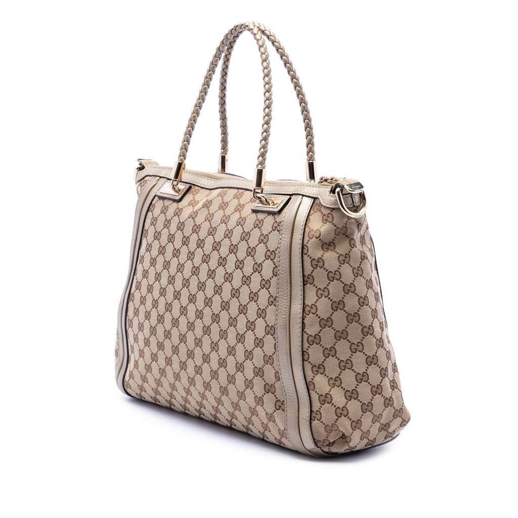 Gucci GG Canvas Bella Convertible Tote Beige Very good condition - Back View