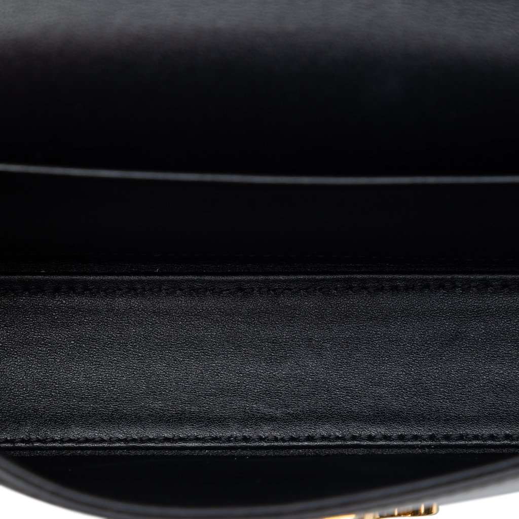Celine Shiny Calfskin Triomphe Claude Shoulder Bag Black Leather Very good condition - Model View