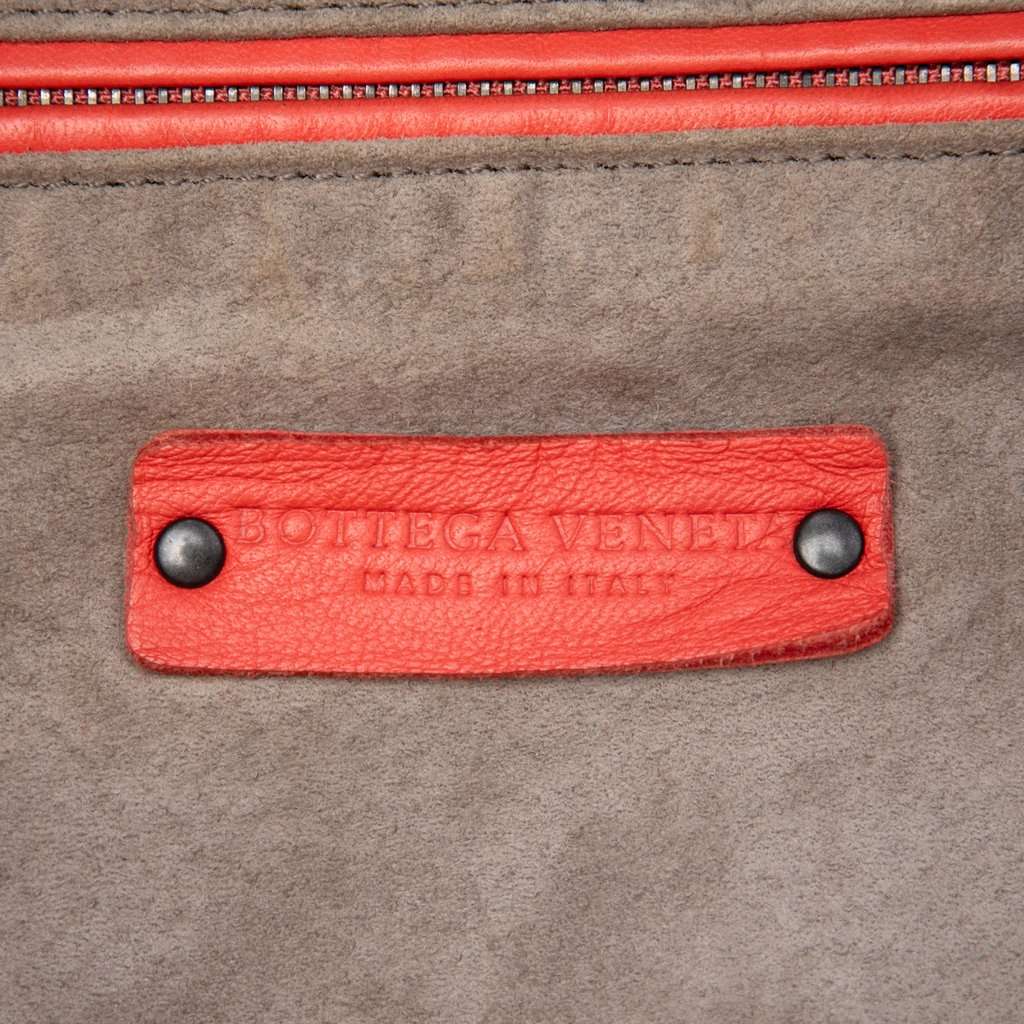 Bottega Veneta Nappa Intrecciato Cube Shoulder Bag Orange Leather Very good - Box View