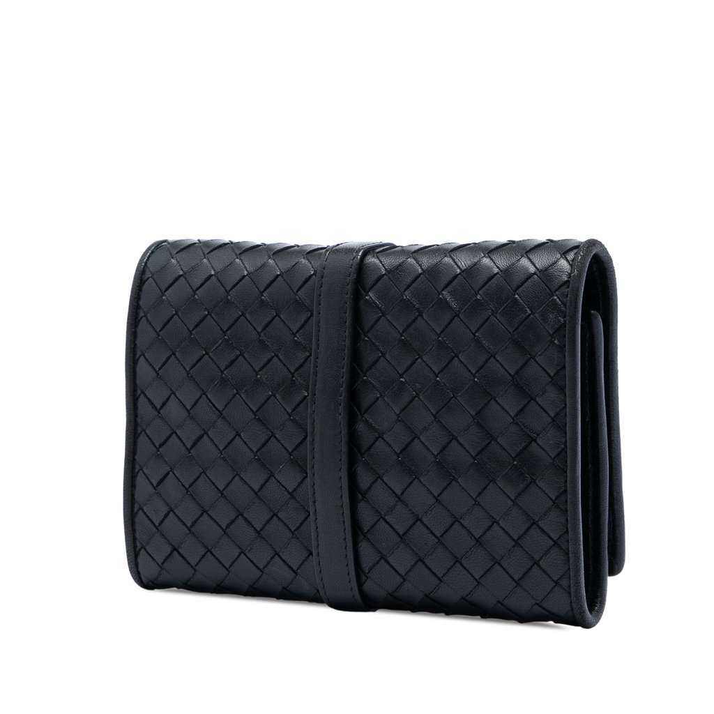 Bottega Veneta Nappa Intrecciato Jewelry Roll Black Leather Very good - Back View