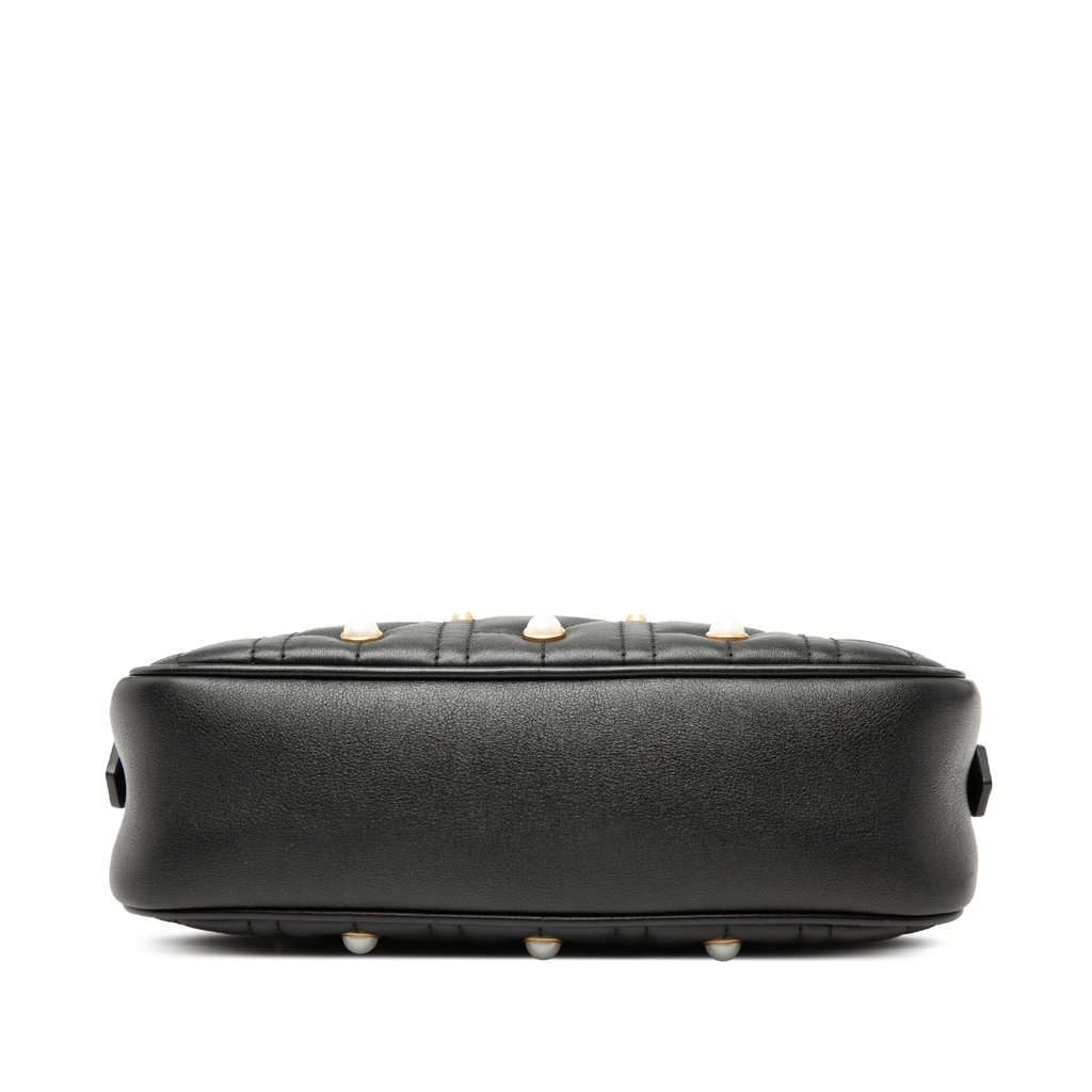 Gucci Small GG Marmont Matelasse Leather Pearl Studded Crossbody Black Leather Very good condition - Inside View
