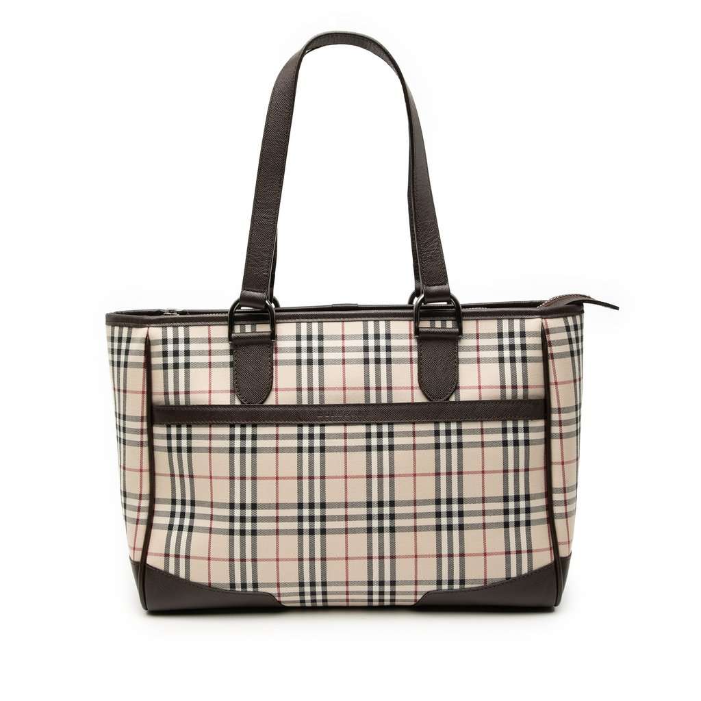 Burberry House Check Canvas Tote Beige Very good - Front View