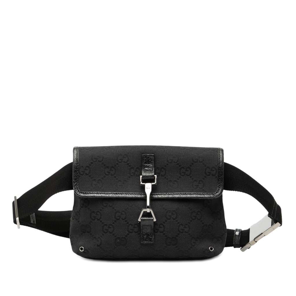 Gucci GG Canvas Jackie Belt Bag Black Very good condition - Front View