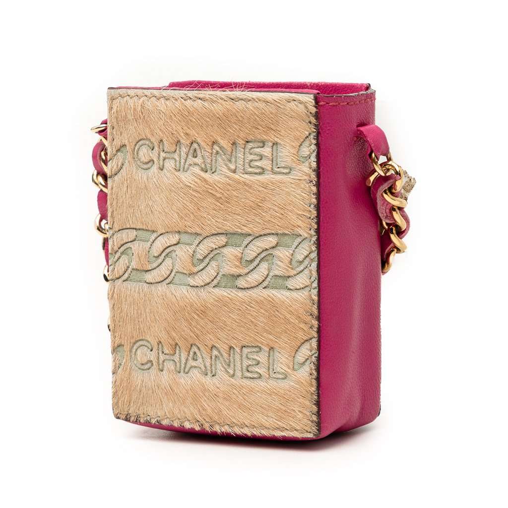 Chanel Lambskin and Pony Hair Cigarette Case Beige Very good condition - Back View