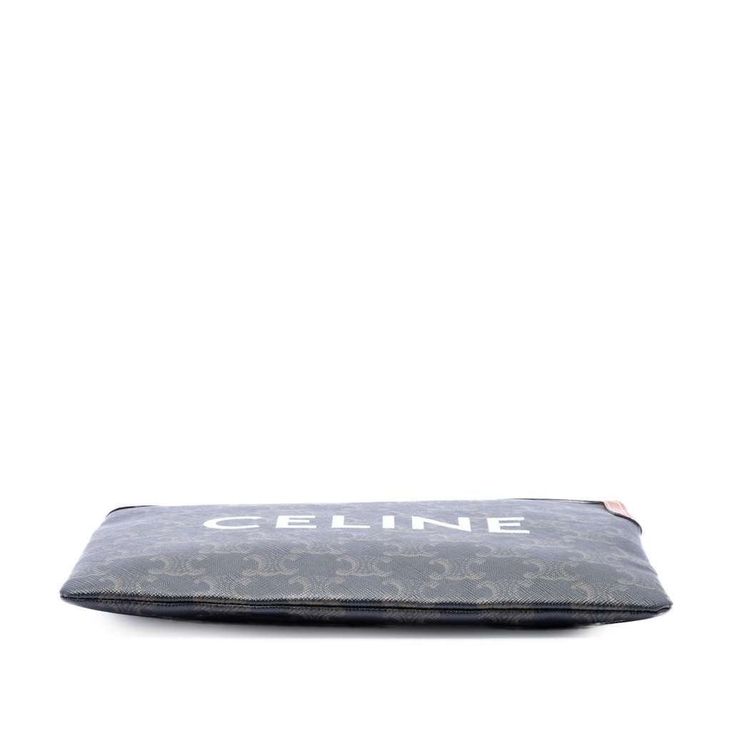 Celine Small Triomphe Coated Canvas Clutch Brown Very good condition - Inside View