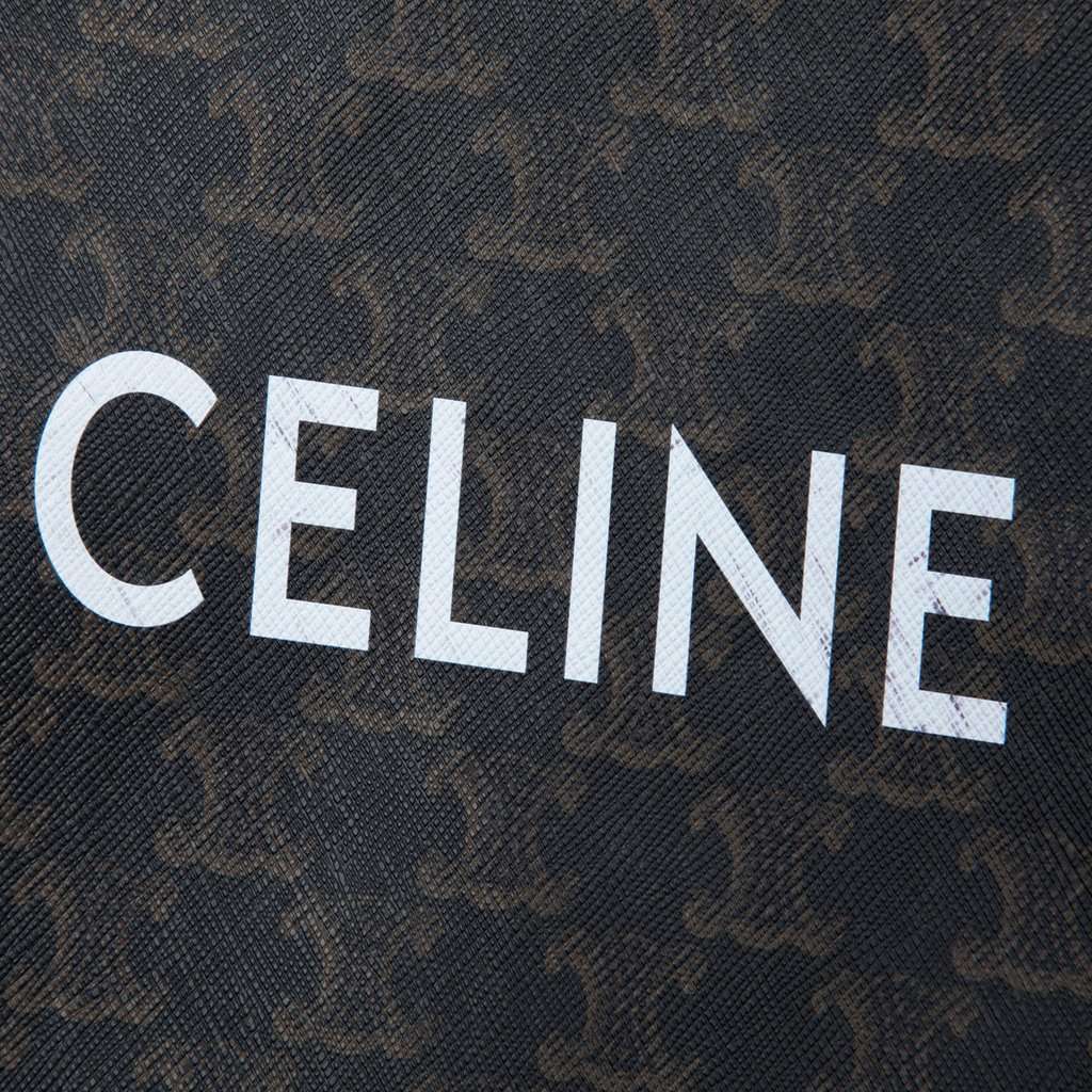 Celine Small Triomphe Coated Canvas Clutch Brown Very good condition - Box View