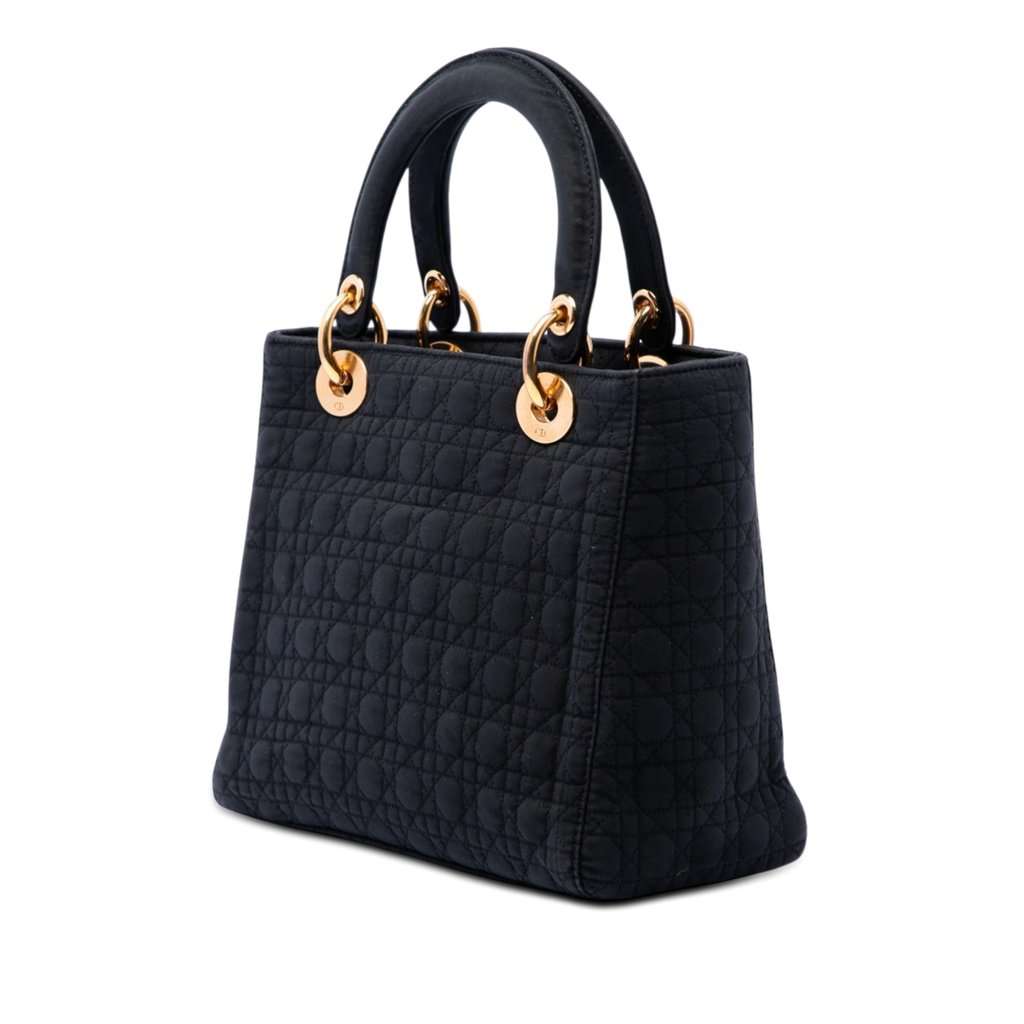 Dior Medium Nylon Microcannage Lady Dior Black Very good condition - Back View