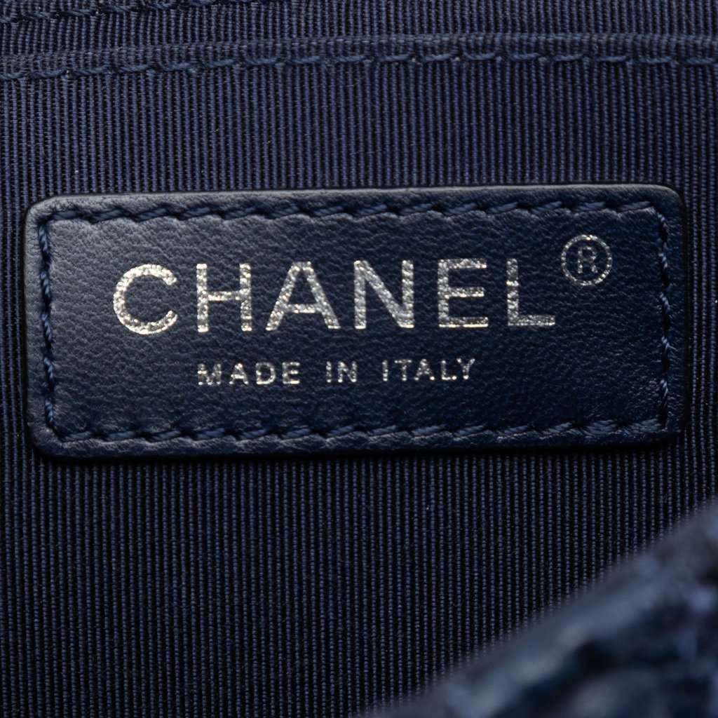 Chanel Paris Seoul Mini Crochet Lambskin Single Flap Blue Leather Very good condition - Box View