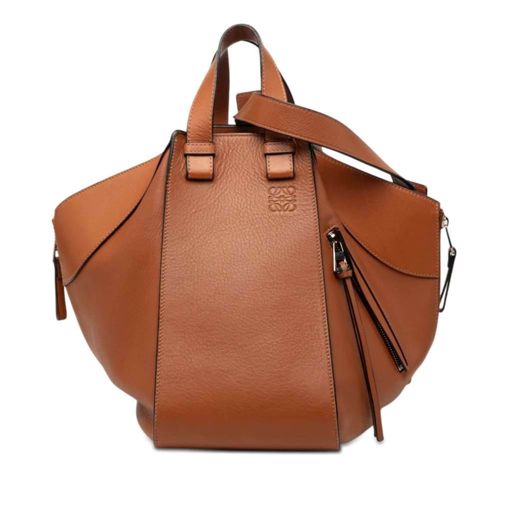 LOEWE Small Leather Hammock Satchel Brown Leather Very good - Front View